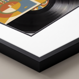 Record album display frame lifestyle corner close-up