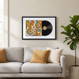Record album display frame lifestyle living room sofa