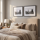 Streamline matted frame lifestyle bedroom