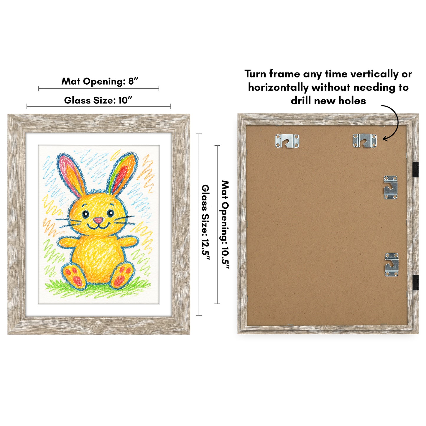 Kids Art Frame | 10x12.5 with mat | Holds up to 100 Artworks - Americanflat
