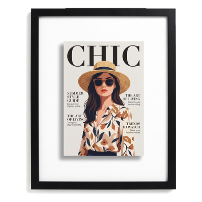 Signature Float Black Matted Engineered Wood Picture Frame — 12.5x15 Magazine / Black