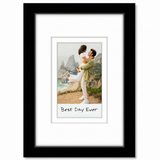 Black Instax frame with a double white mat, an instant photo captioned Best Day Ever 