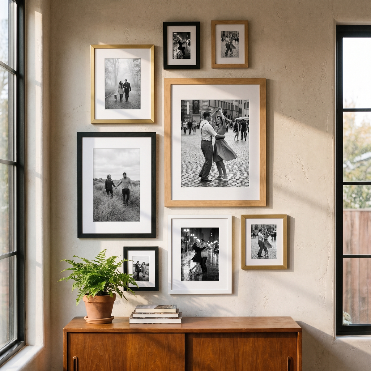 Eclectic Mixed-Finish Gallery Wall — Hudson · 7 Frames