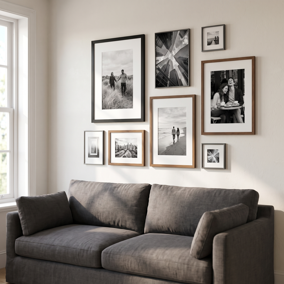 Modern Mix Gallery Wall — Black · 8 Frames