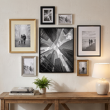 Mixed Metals Gallery Wall — Black, Gold & Silver · 7 Frames
