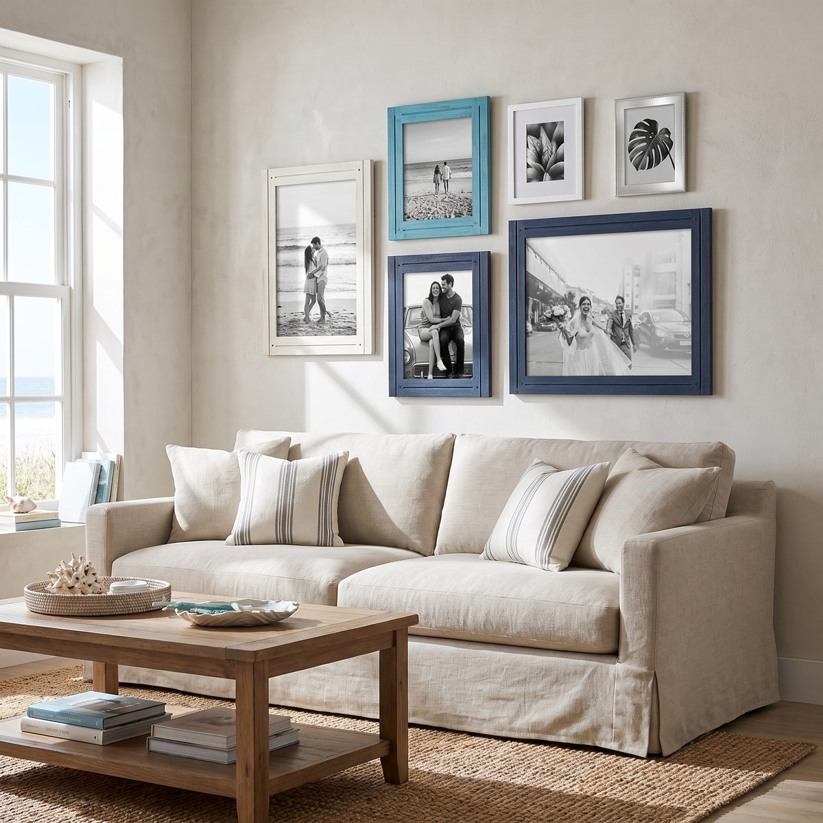 Coastal Gallery Wall — Hampton Color Mix · 6 Frames