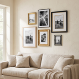 Portrait Gallery Wall — Black & Gold · 7 Frames