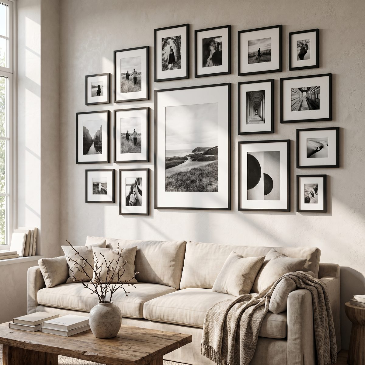 Grand Gallery Wall — Black · 15 Frames
