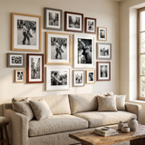 Grand Gallery Wall — Warm Oak & Wood · 13 Frames