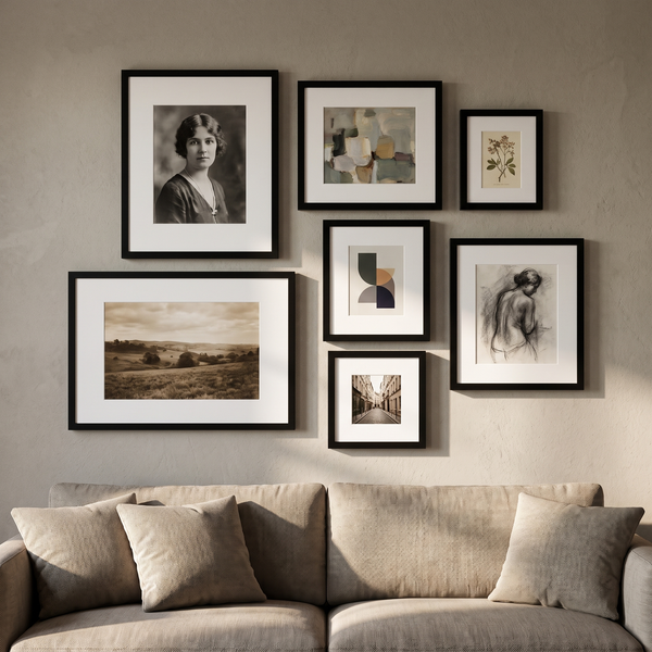 Streamline Matted Curated Wall — Black · 7 Frames