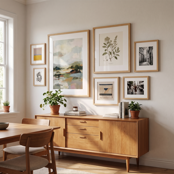 Frames from this set styled in a room