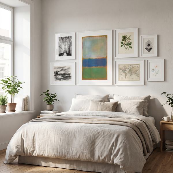 Frames from this set styled in a room