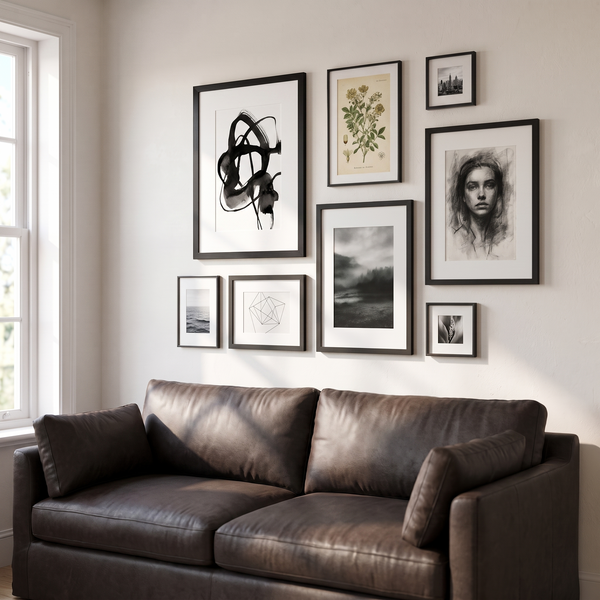 Frames from this set styled in a room