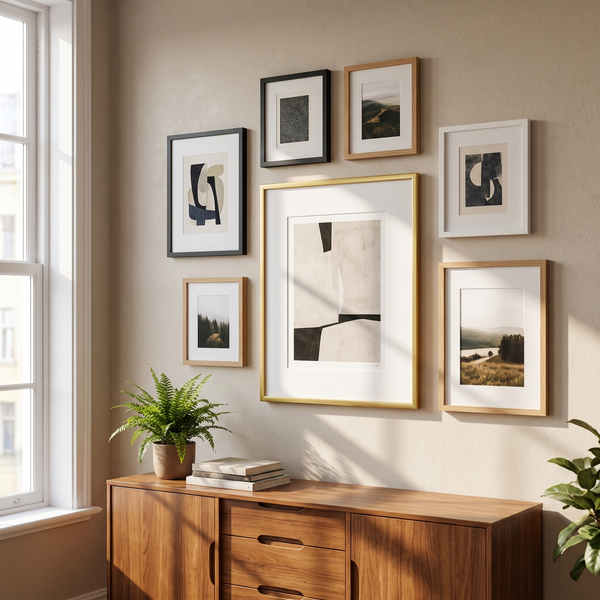 Frames from this set styled in a room