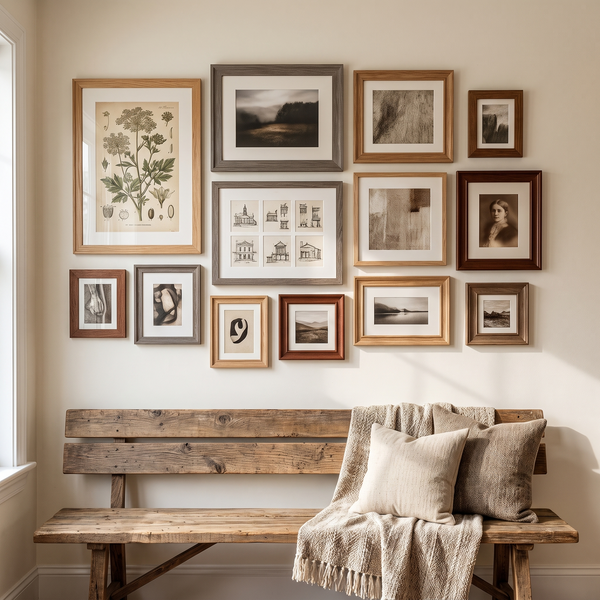 Frames from this set styled in a room