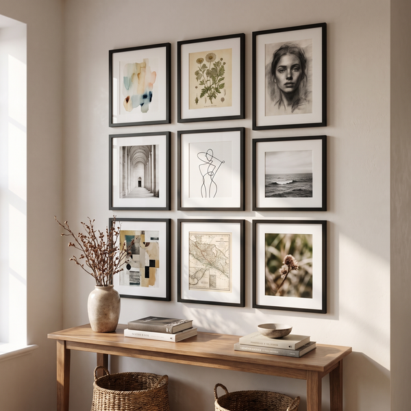 Frames from this set styled in a room