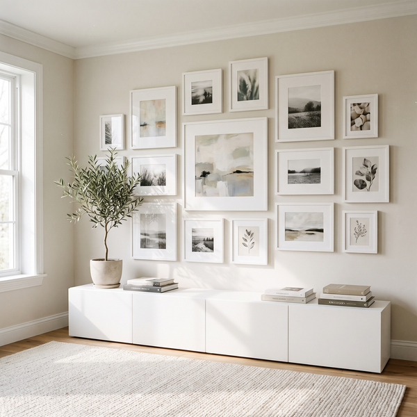 Frames from this set styled in a room