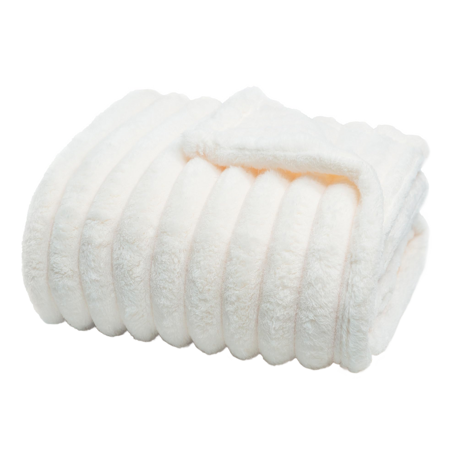 Throw Blanket | Faux Fur - 60x80 - White #flat