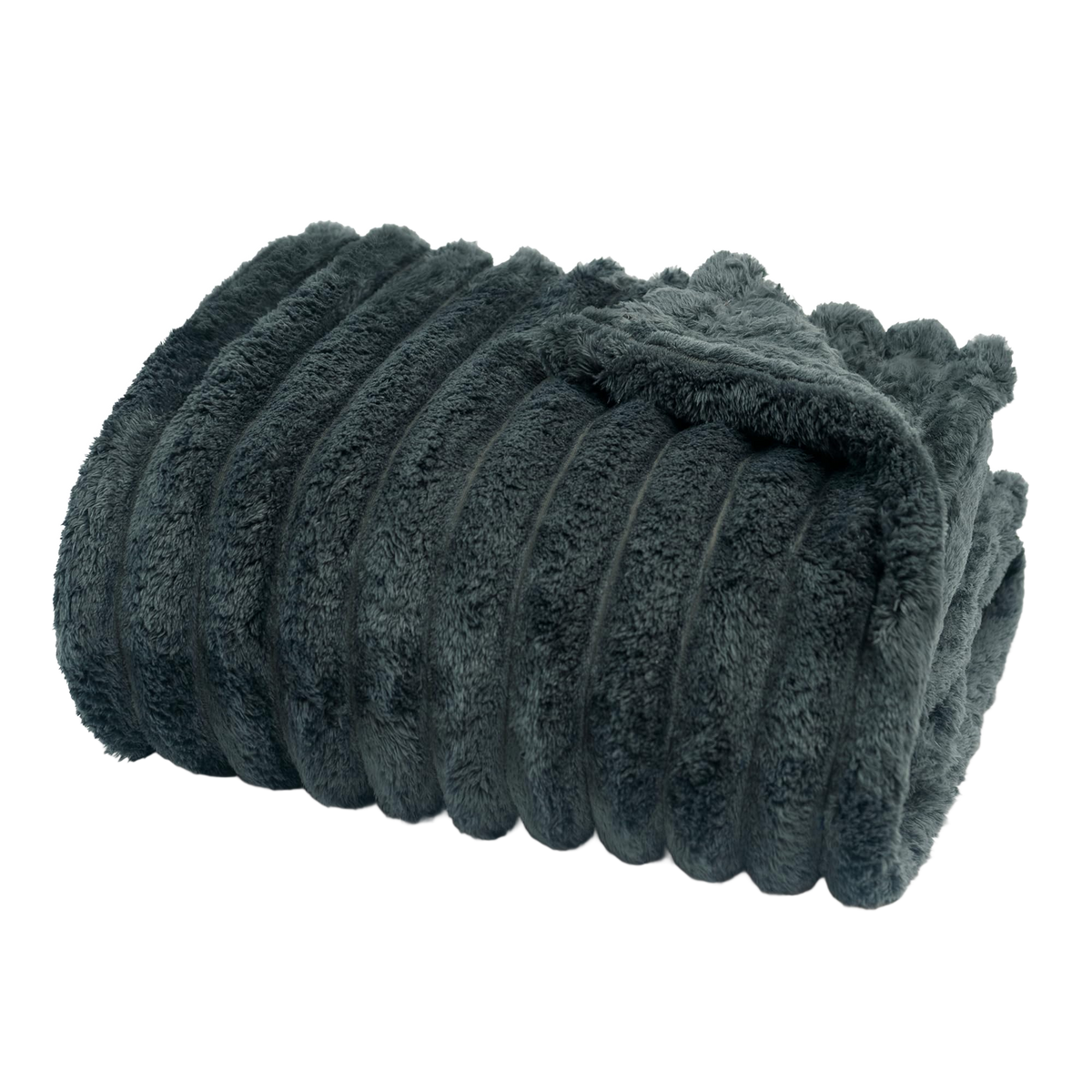 Throw Blanket | Faux Fur - 50x60 - Dark Gray 