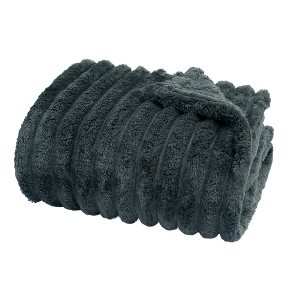 Throw Blanket | Faux Fur - 50x60 - Dark Gray