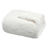 Throw Blanket | Double-Sided Faux Fur - 50x60 - White 