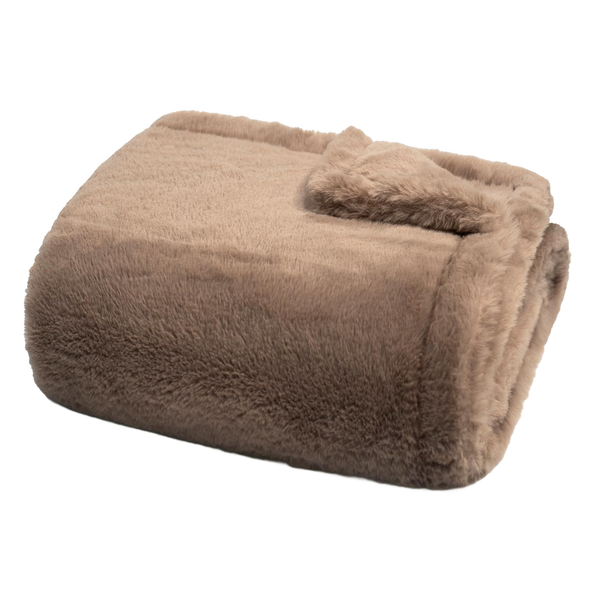 Throw Blanket | Double-Sided Faux Fur - 50x60 - Taupe 