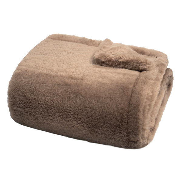 Throw Blanket | Double-Sided Faux Fur - 50x60 - Taupe
