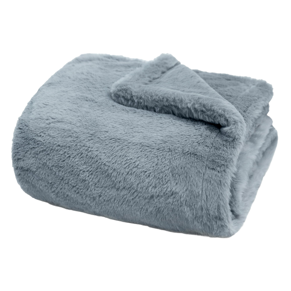 Throw Blanket | Double-Sided Faux Fur - 50x60 - Gray