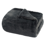 Throw Blanket | Double-Sided Faux Fur - 50x60 - Dark Gray 