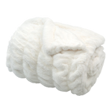 Throw Blanket | Ruched Faux Fur - 50x60 - White 