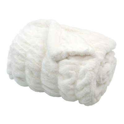 Throw Blanket | Ruched Faux Fur - 50x60 - White — Default Title