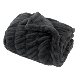 Throw Blanket | Ruched Faux Fur - 50x60 - Gray 