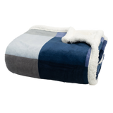 Throw Blanket | Fleece & Sherpa - Reversible - Oversize Plaid 