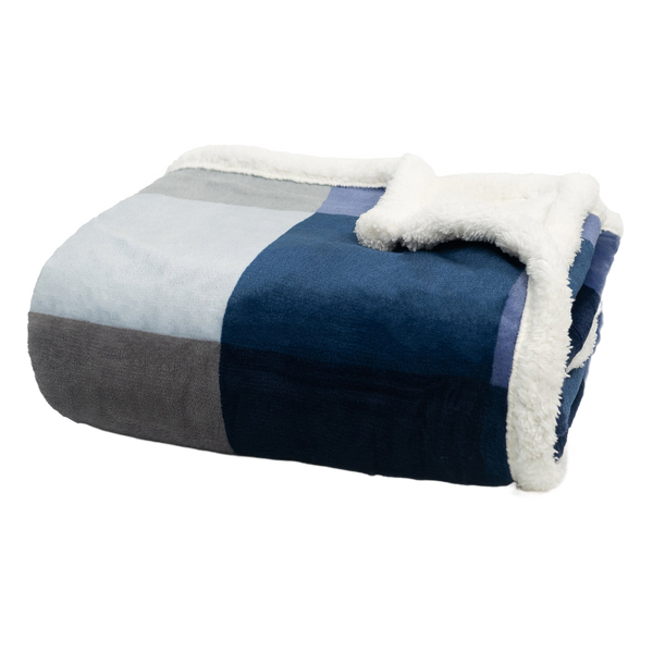 Throw Blanket | Fleece & Sherpa - Reversible - Oversize Plaid