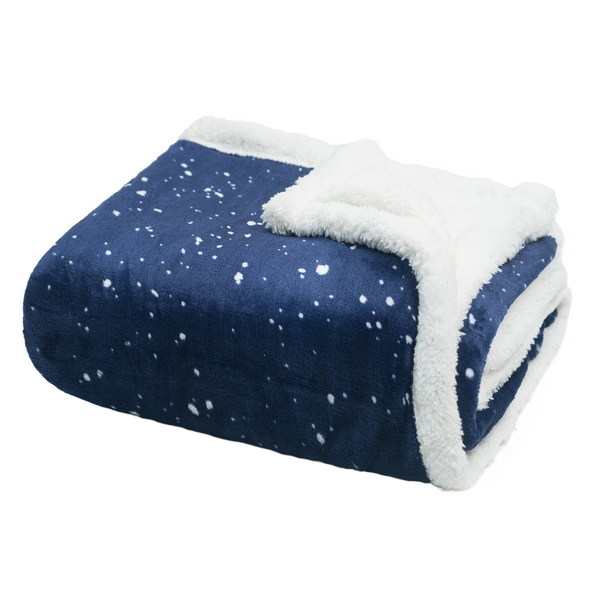 Throw Blanket | Fleece & Sherpa - Reversible - Speckle Pattern