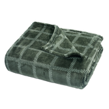 Throw Blanket | Printed Fleece - Modern Dash Windowpane Design 