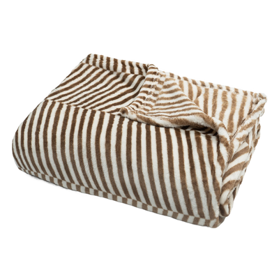 Throw Blanket | Printed Fleece - Classic Herringbone Pattern — 50x60 / Brown