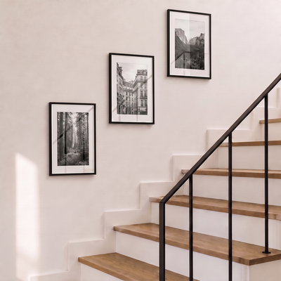 Minimal Stairway Trio — Black · 3 Frames — Default Title