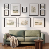 Balanced Sofa Gallery in warm afternoon light with linen throw over the sofa arm 