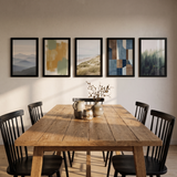 The five-frame row above a dining table 