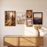 The set above an oak sideboard in a dining room 