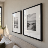 Wide Mat Pair 16x20 — Black · 2 Frames — angled view showing frame depth and glass