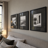 Wide Mat Trio 16x16 Black Mat — Black · 3 Frames — angled view showing frame depth and glass