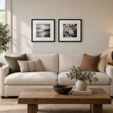 Wide Mat Pair 18x18 — Black · 2 Frames — styled on the wall