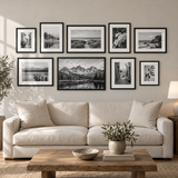Anchored Sofa Gallery — Black · 9 Frames — styled on the wall