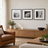 Wide Mat Trio 18x18 — Black · 3 Frames — styled in a bright living room