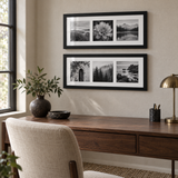 Collage Duo — Black · 2 Frames — styled in a home office