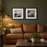 Wide Mat Pair 18x18 — Black · 2 Frames — styled in a warm evening room