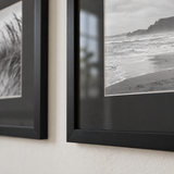 Wide Mat Trio 16x16 Black Mat — Black · 3 Frames — close-up of moulding, mat and glass
