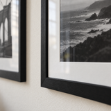 Hall Pair — Black · 2 Frames — close-up of moulding, mat and glass